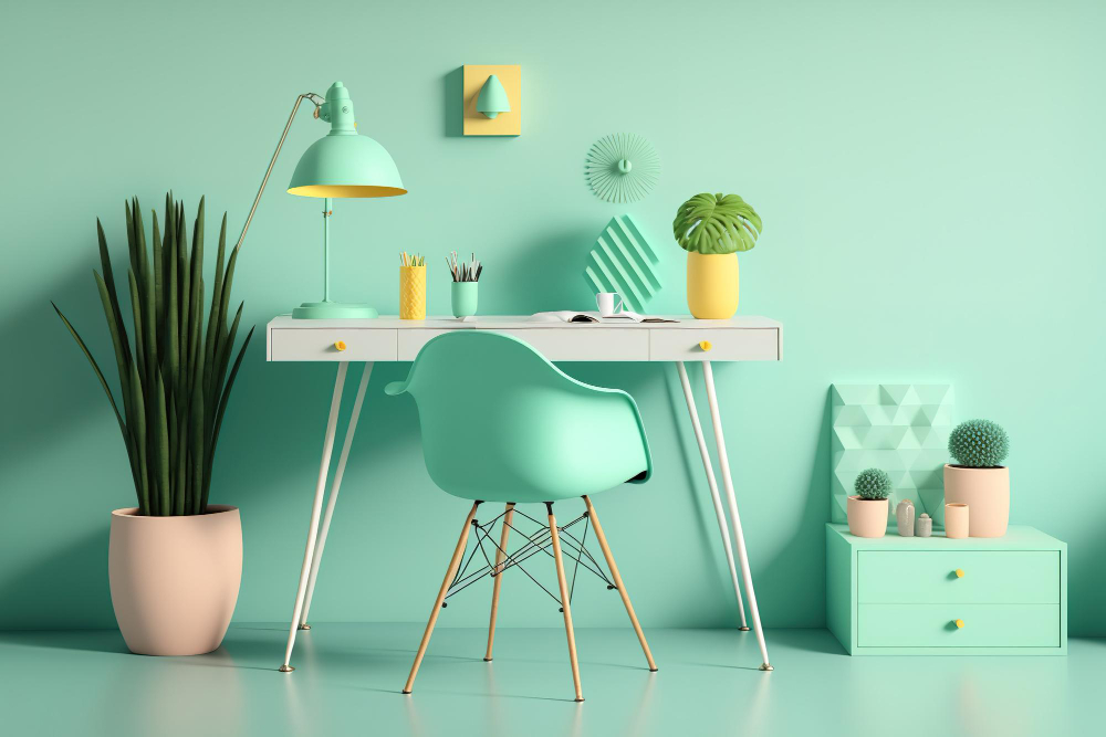 Bureau couleur pastel